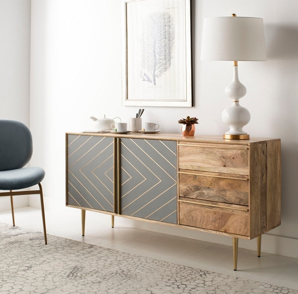  Safavieh Titan Inlayed Cement Sideboard - Natural 