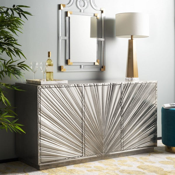  Safavieh Sylas Sunburst 3-Dr Sideboard - Silver 