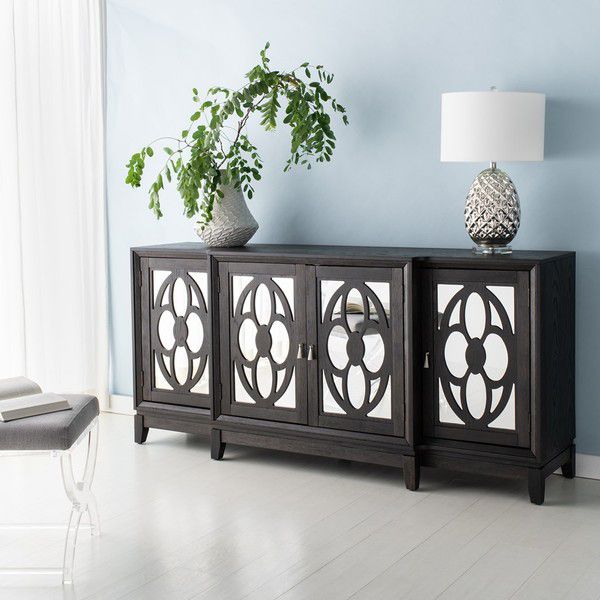  Safavieh Madeleine Mirrored Sideboard - Black 