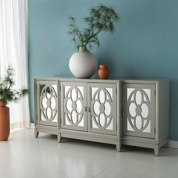  Safavieh Madeleine Mirrored Sideboard - Gray 