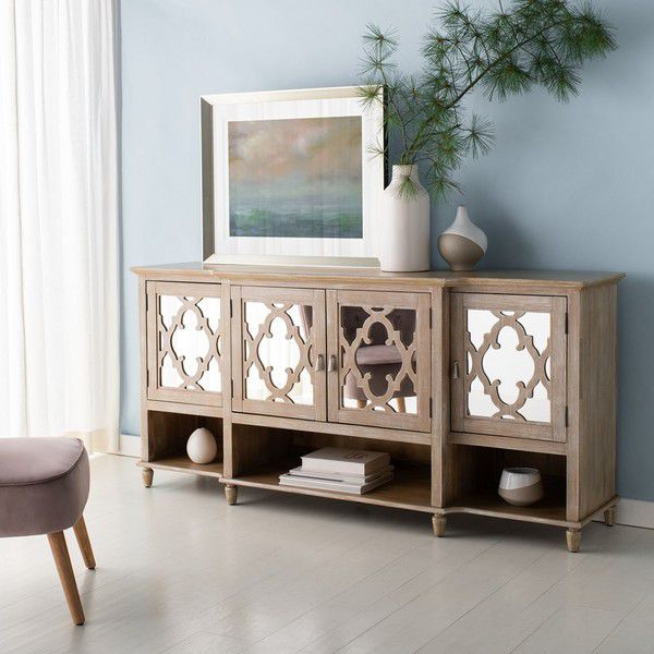  Safavieh Juliette Mirrored Sideboard - White Washed 