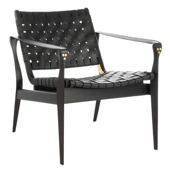  Safavieh Dilan Safari Chair - Black 