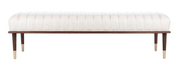  Safavieh Flannery Mid-Century Bench - Cream 