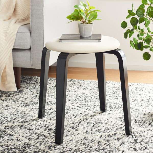  Safavieh Jo Upholstered Stackable Stool - Black 