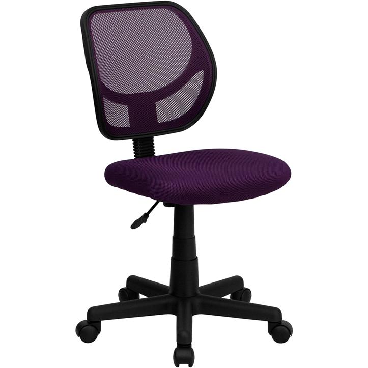  Low Back Purple Mesh Swivel Task Office Chair By Flash Furniture 