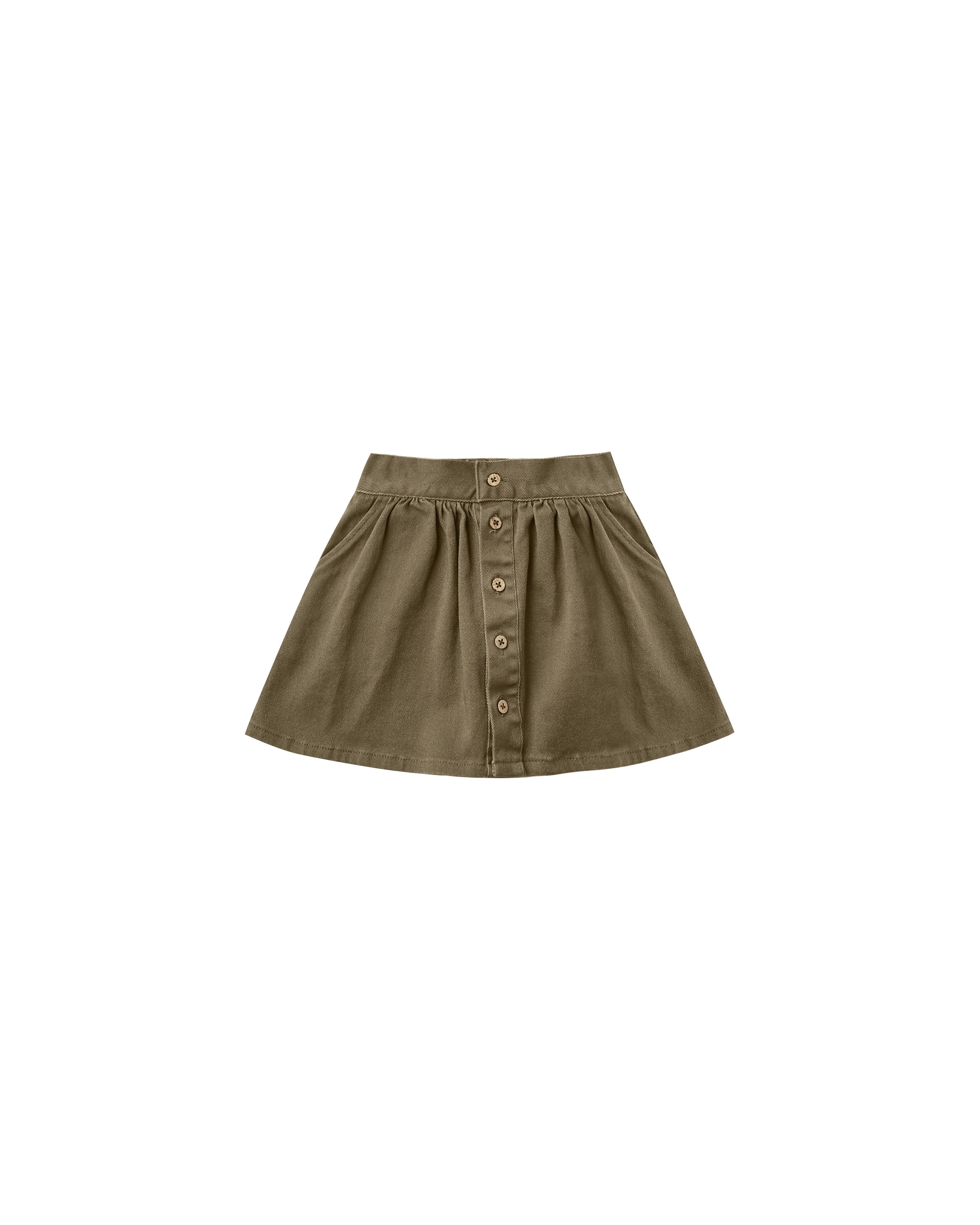 Rylee + Cru Button Front Mini Skirt