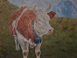 Swiss Cow - Colored Pencil Artwork by Deborah Collett
