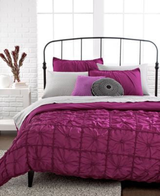 Republic Bedding Knotted Squares Fuschia Pink Berry 3 Piece Full