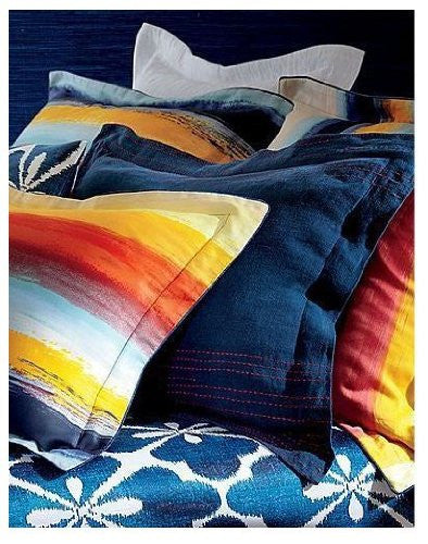 Diane Von Furstenberg Bedding Sun Stripe Shiburi Blue Linen