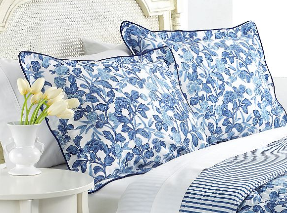 ralph lauren blue and white sheets