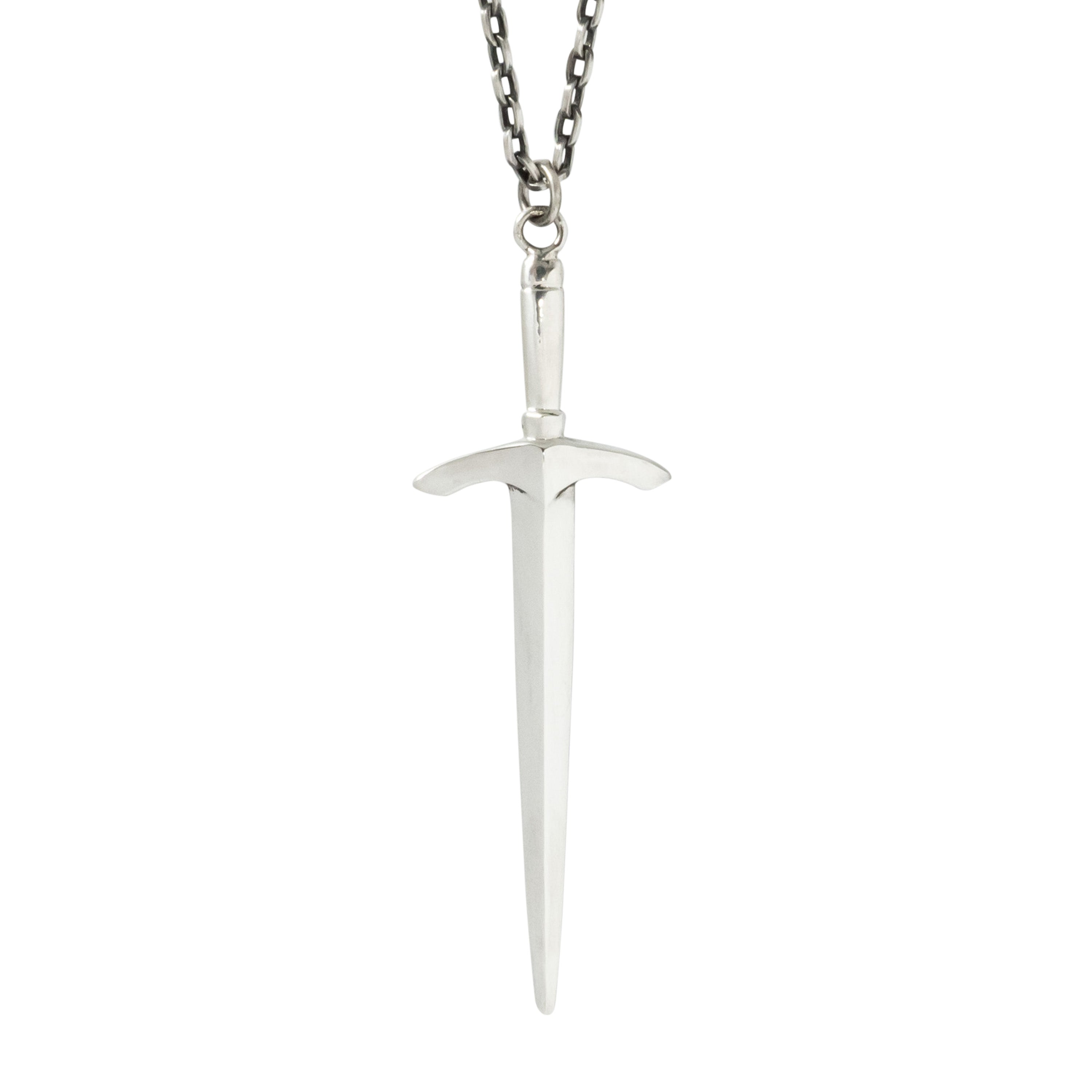 Emanuele Bicocchi: Silver Dagger-Cross Necklace | SSENSE