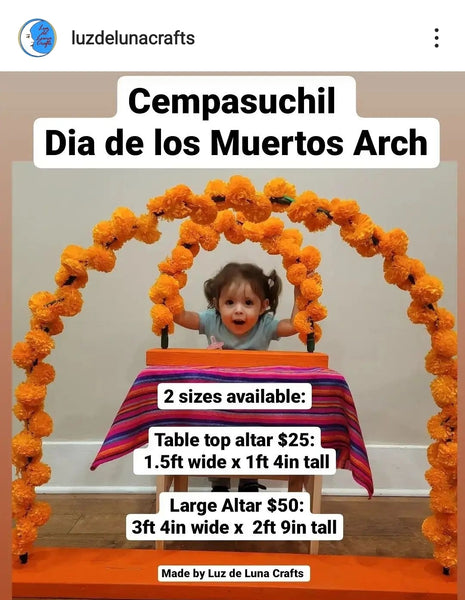 Dia de Los Muertos Table Top Cempasuchil Altar Arch – Luz de Luna Craft Shop