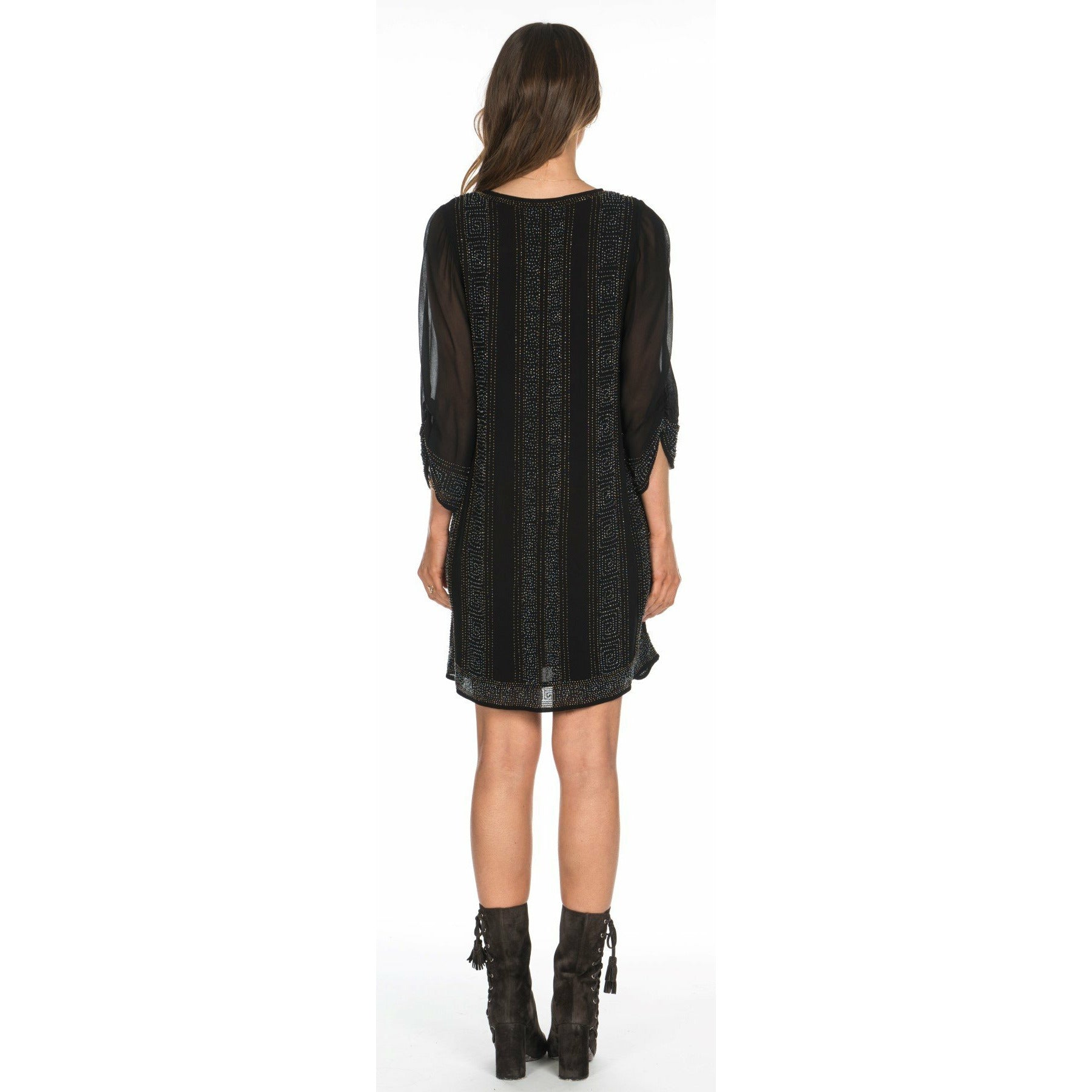 Beaded Vixi Black Tunic Dress