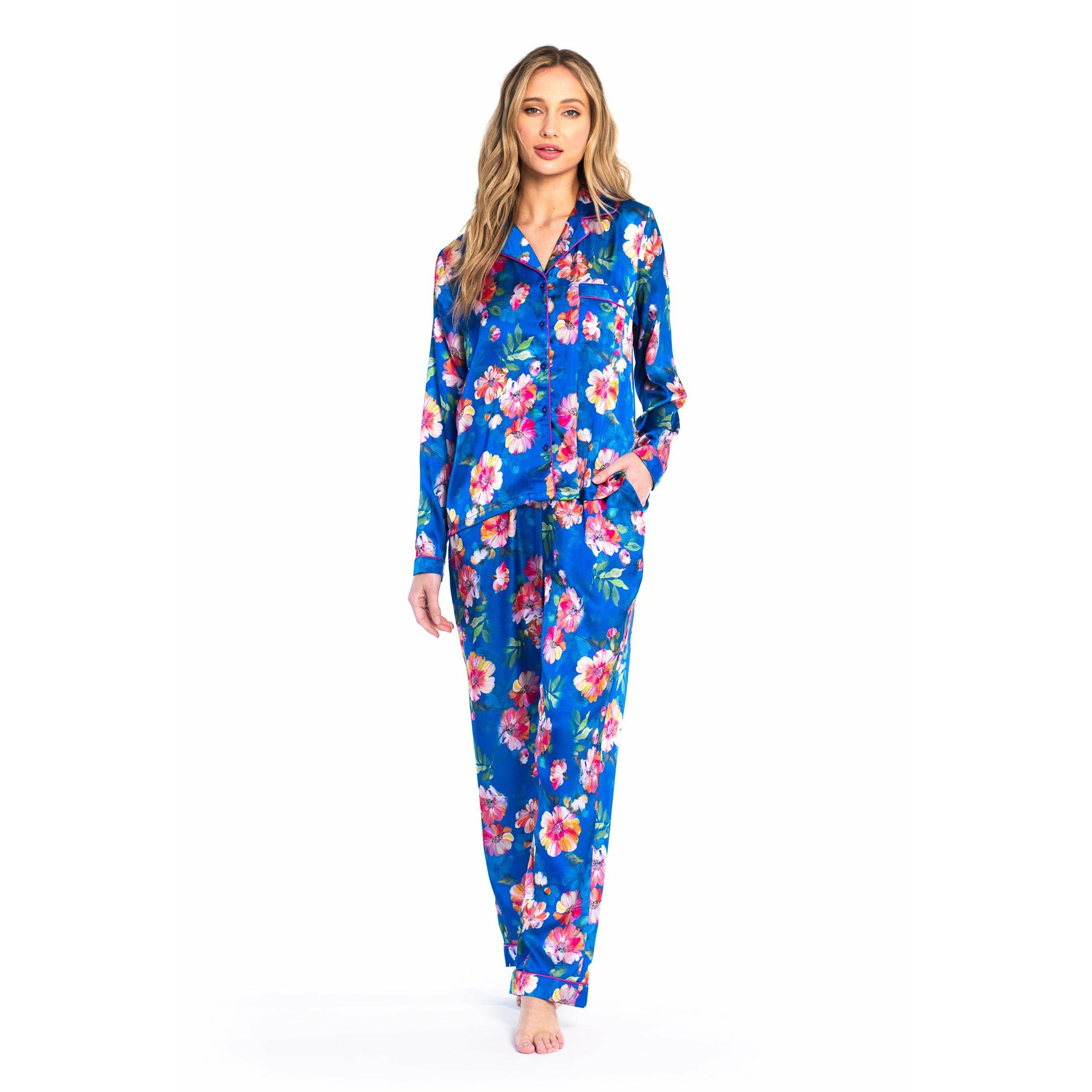 Cobalt Floral Pajama Set – Tolani