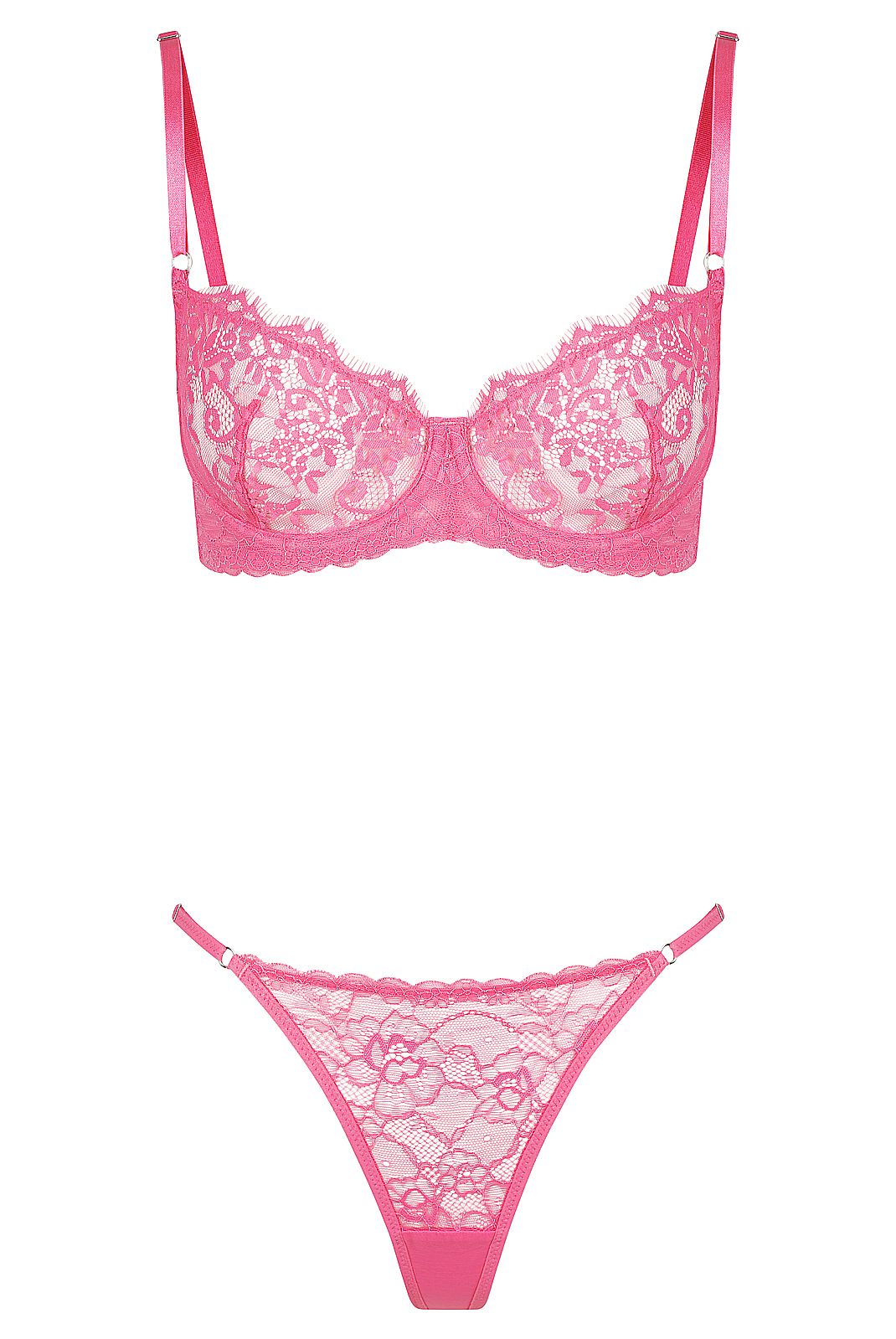 Maverick Lace Lingerie Set Fuchsia Pink