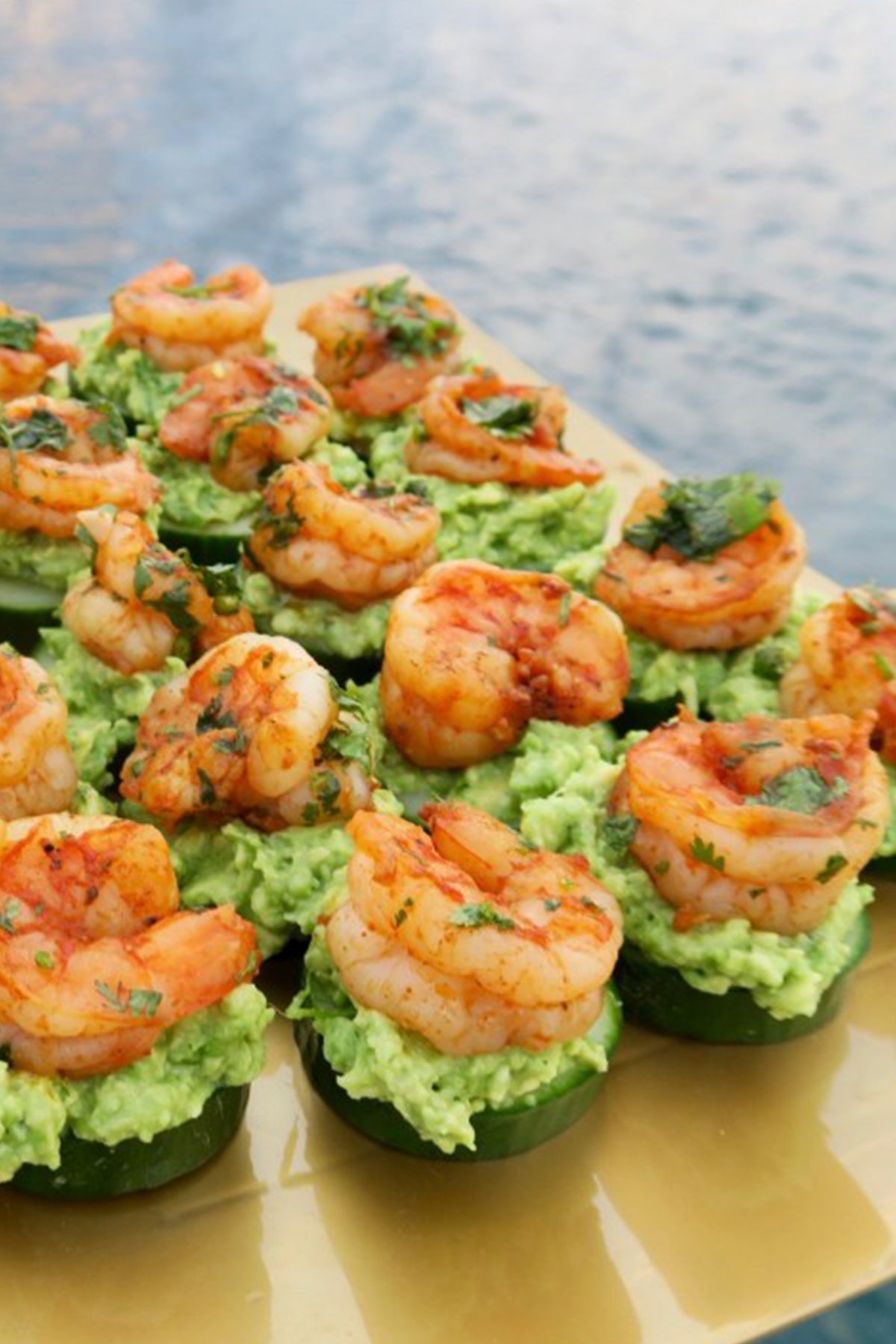 cajun shrimp appetizer with avocado and cucumber – Savvy Planet