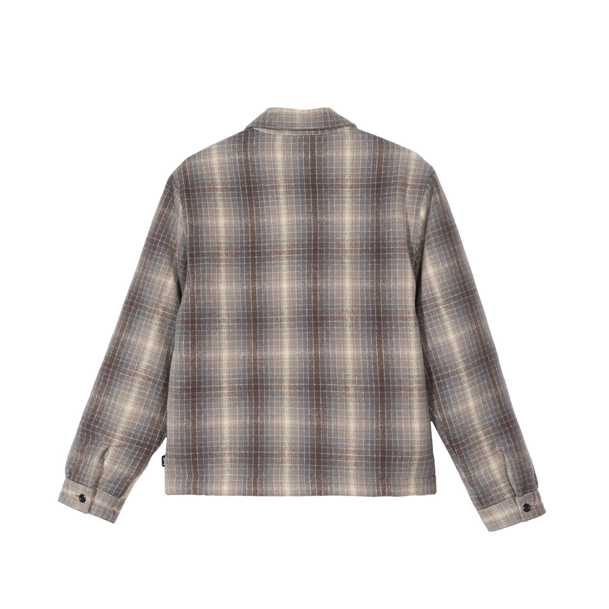 Stussy Mens Heavy Brush Plaid Zip Up Shirt