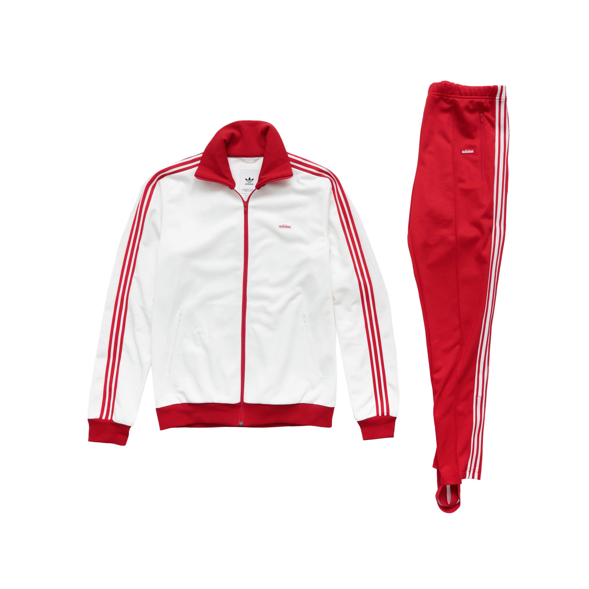 red white adidas tracksuit