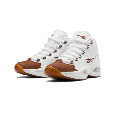 Reebok Mens Question Mid Shoes 'Ftwr white/brush brown'