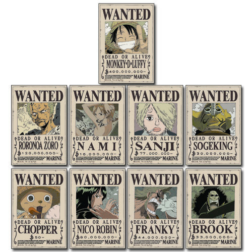 One Piece Straw Hat Crew Wanted Poster Stickers – Shadow Anime