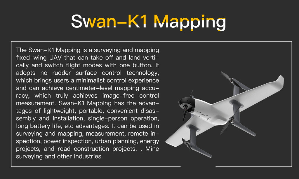 Swan-K1 Mapping vtol mapping drone