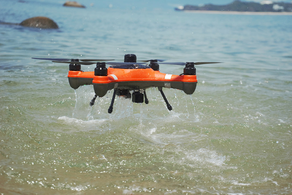 FD1 waterproof fishing drone landing on water