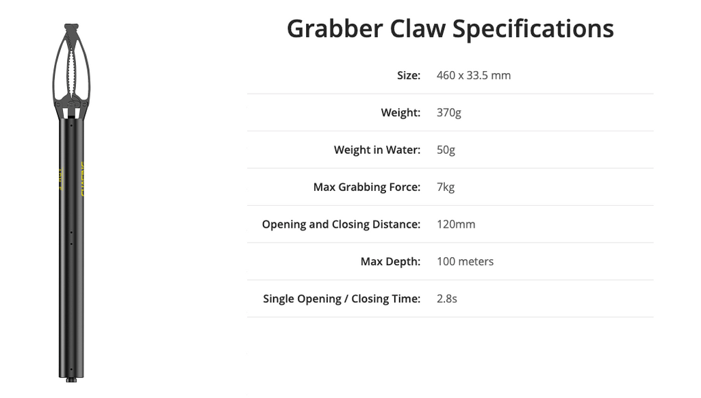 chasing m2 claw robotic arm specs