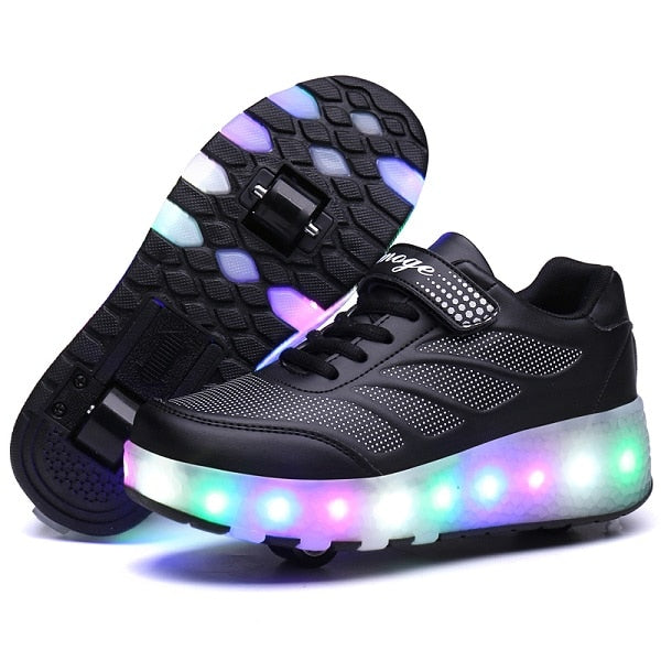 Two Wheels Luminous Sneakers Led Light 