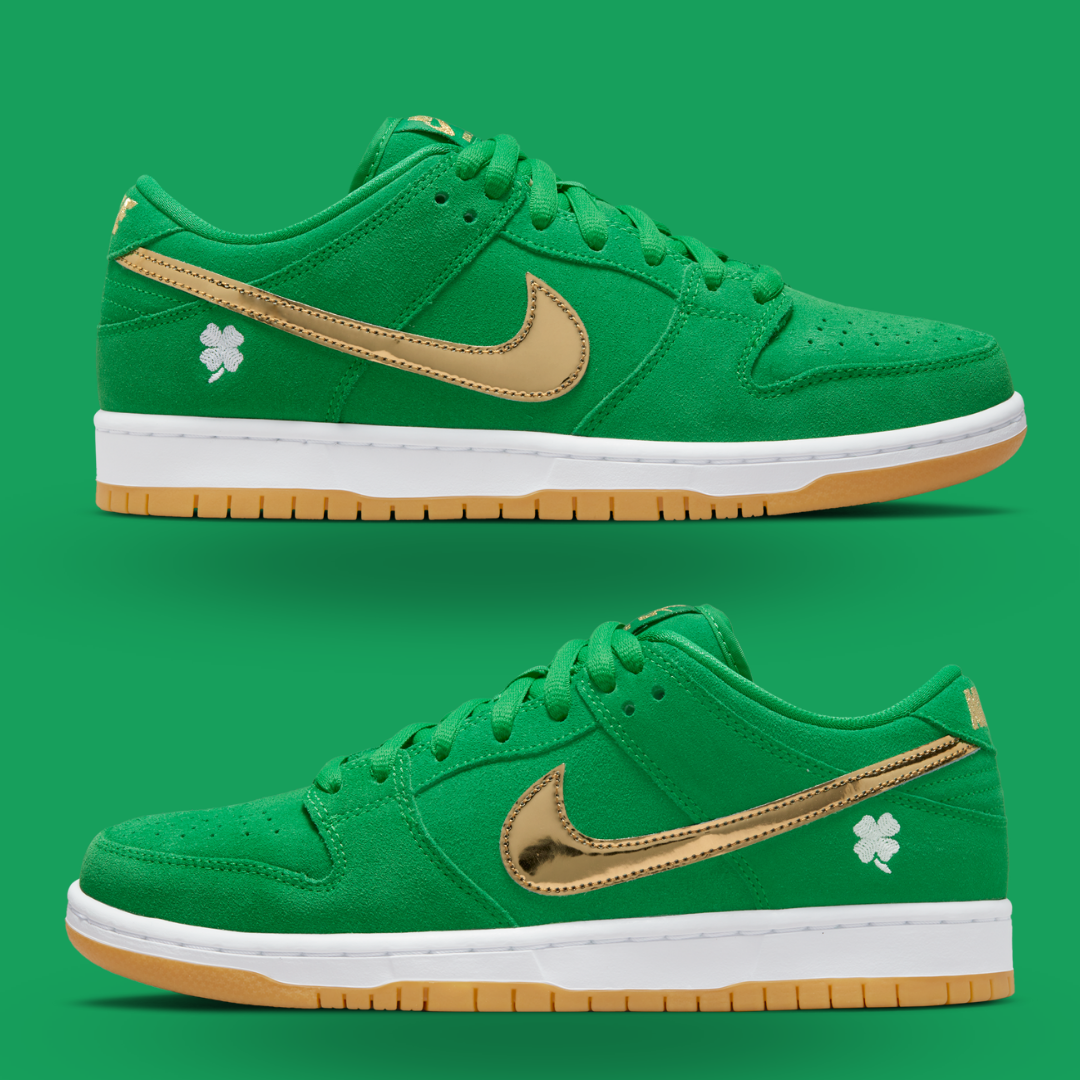 Nike SB DUNK LOWst Patrick's day suede lucky green dunks raffle 