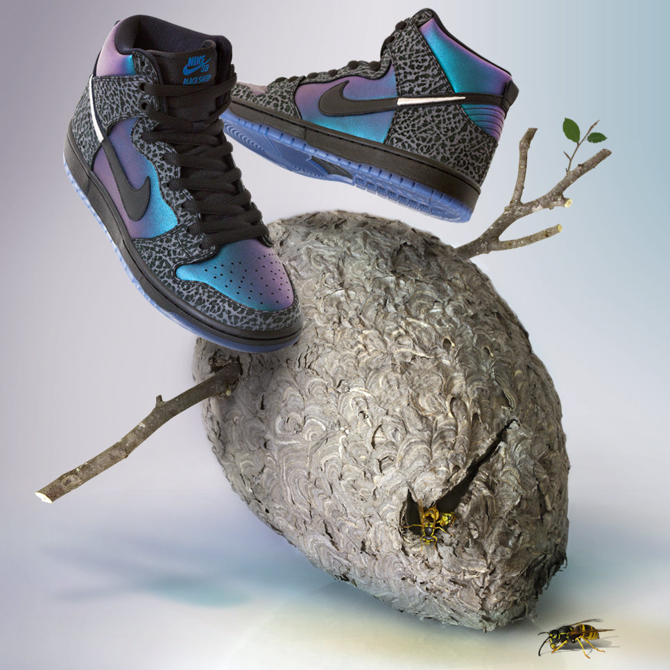 nike sb black hornet sheep dunk high