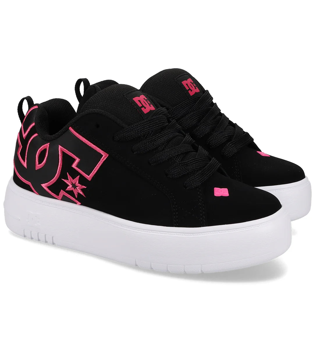 DC Court Graffik Platform - Black/Pink
