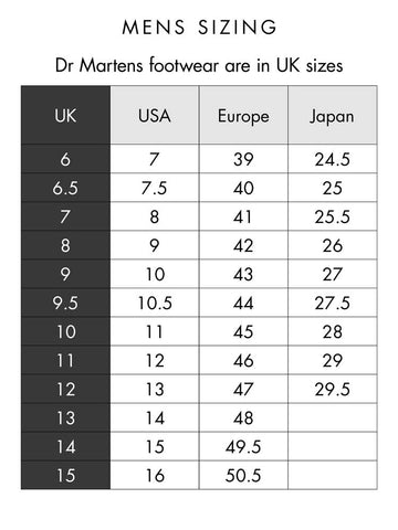 doc martens size guide