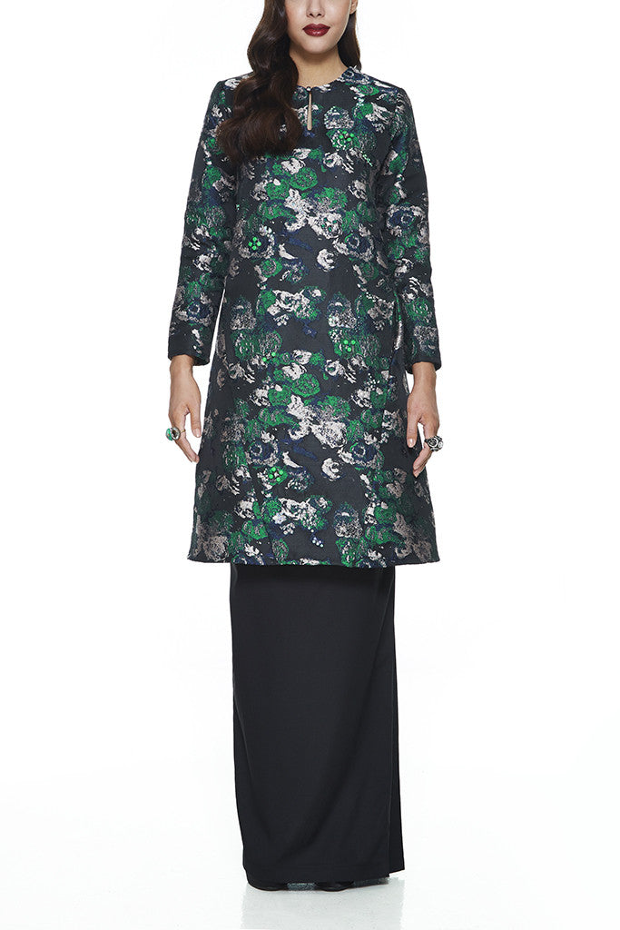 BLACK THYME JACQUARD A LINE BAJU KURUNG JOHOR WITH 