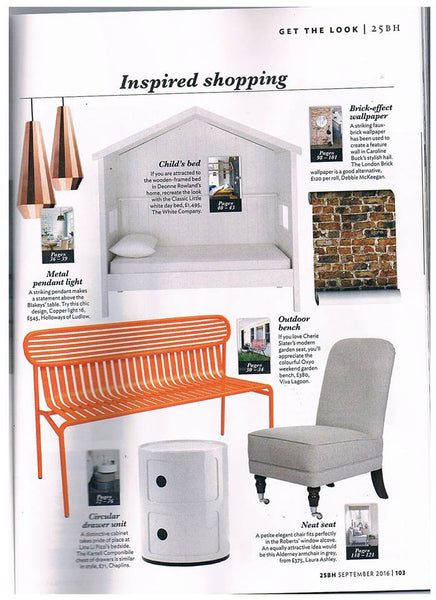 London Brick Wallpaper as featured in 25 Beautiful Homes - September 2016