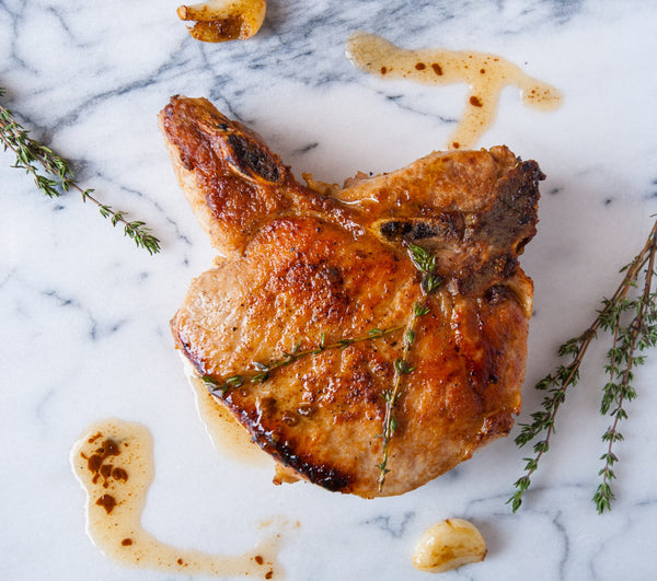 pork chops & crispy cabbage