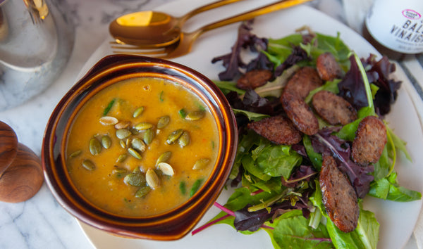 vegetable soup & salad