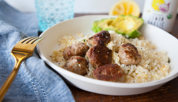 greek meatballs and lemony rice