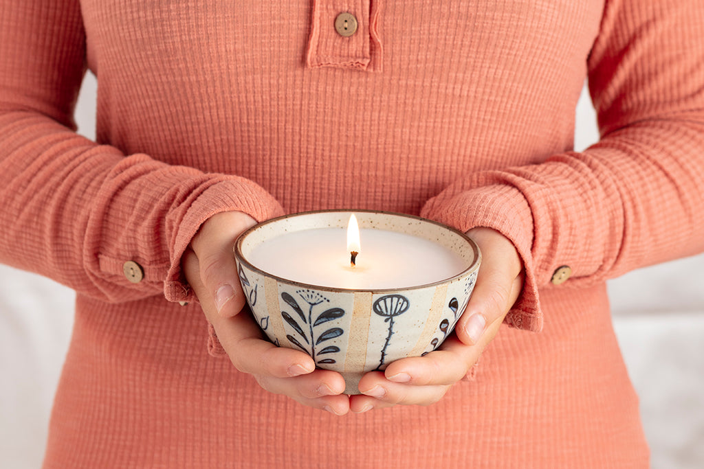 Unique soy candle handmade by women artisans
