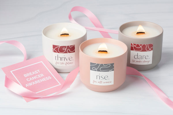 Products that Donate to Support Breast Cancer Research & Awareness - Courage Candle