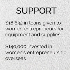 Loans given to women entrepreneurs and investment in women's entrepreneurship