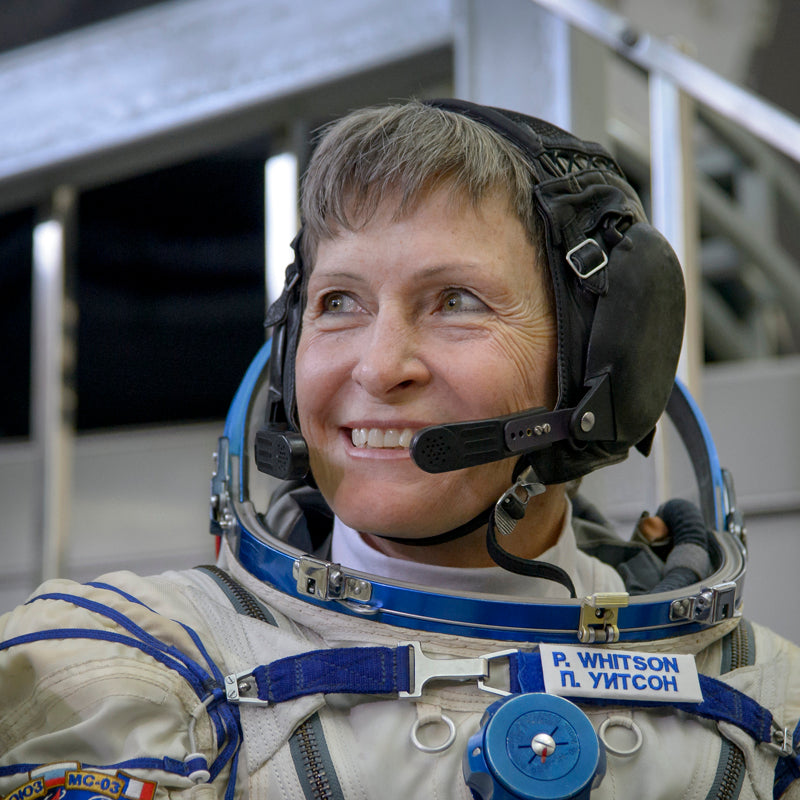 Astronaut Peggy Watson is an inspiration to Prosperity Candle's women refugees pouring fair trade handmade soy candles