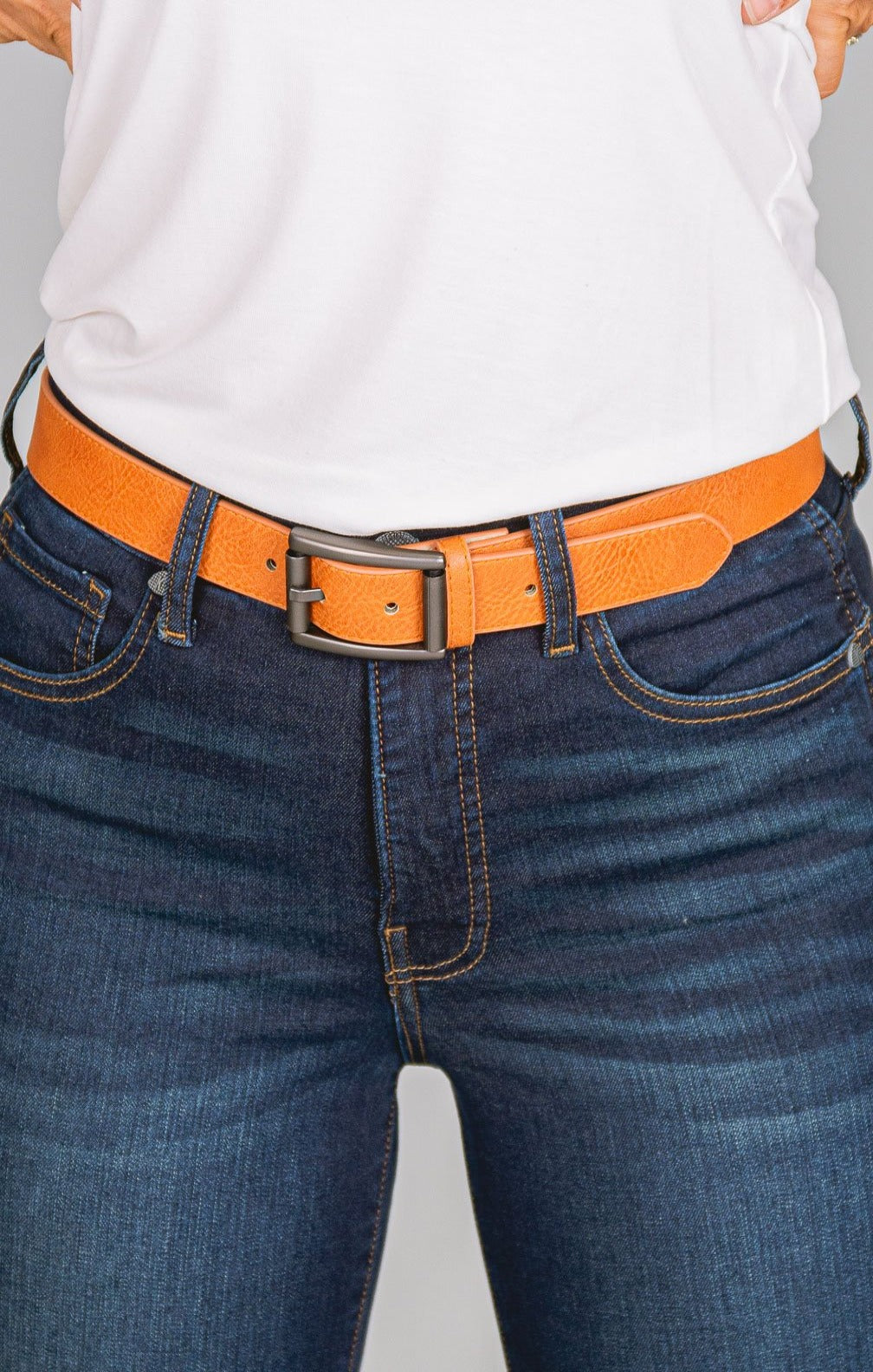 Skinny Stitched Belt