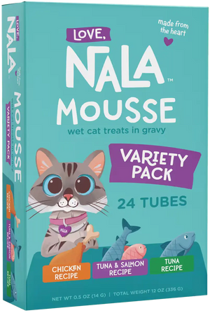 Variety Pack Mousse Treats recipes, Pack of 24 Tubes - Love, Nala - Douxo Mousse
