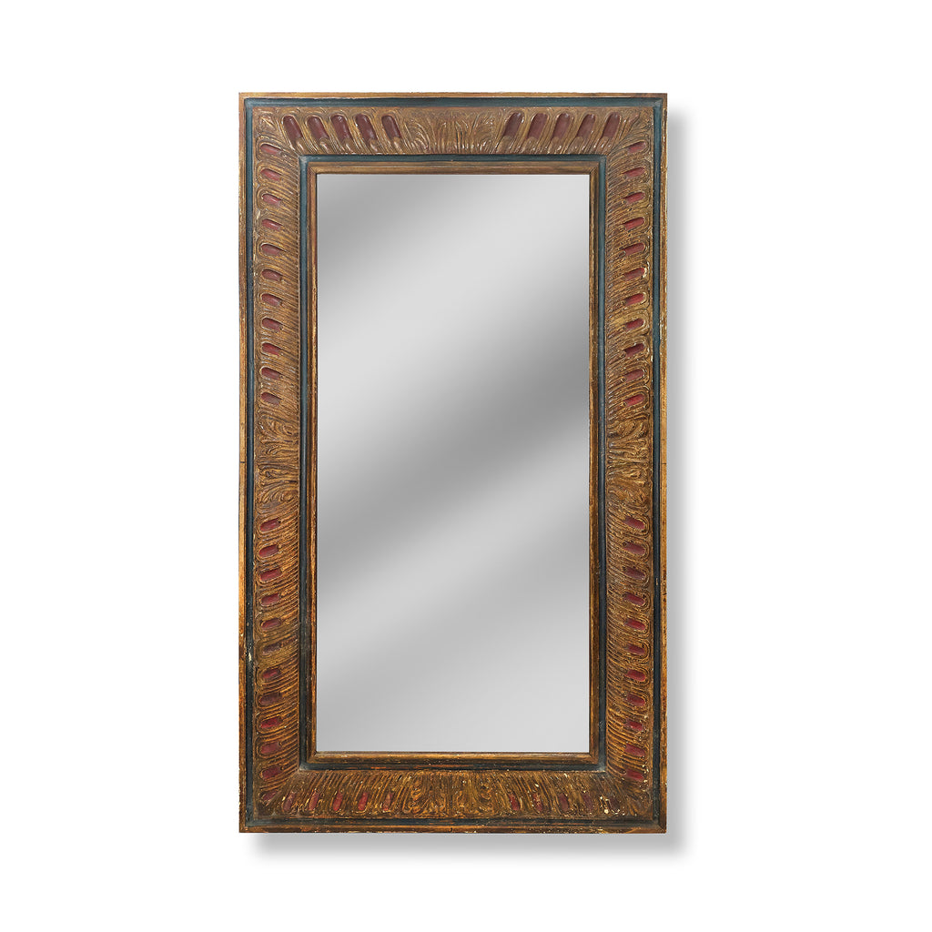 large 19th century carved wooden frame mirror