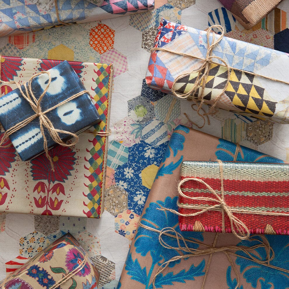 Patchwork Quilt Hug Recyclable Wrapping Paper Set 