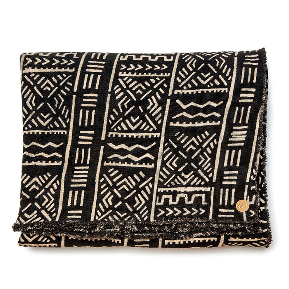 Black Mosaic Mud Cloth Tablecloth