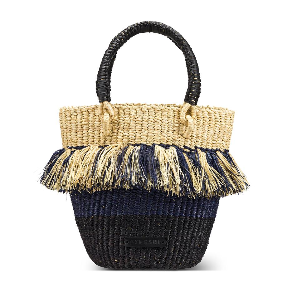 navy bucket bag