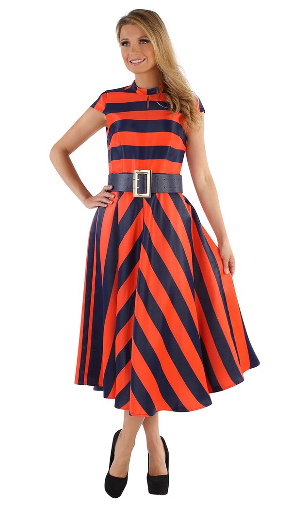 navy dress orange accessories