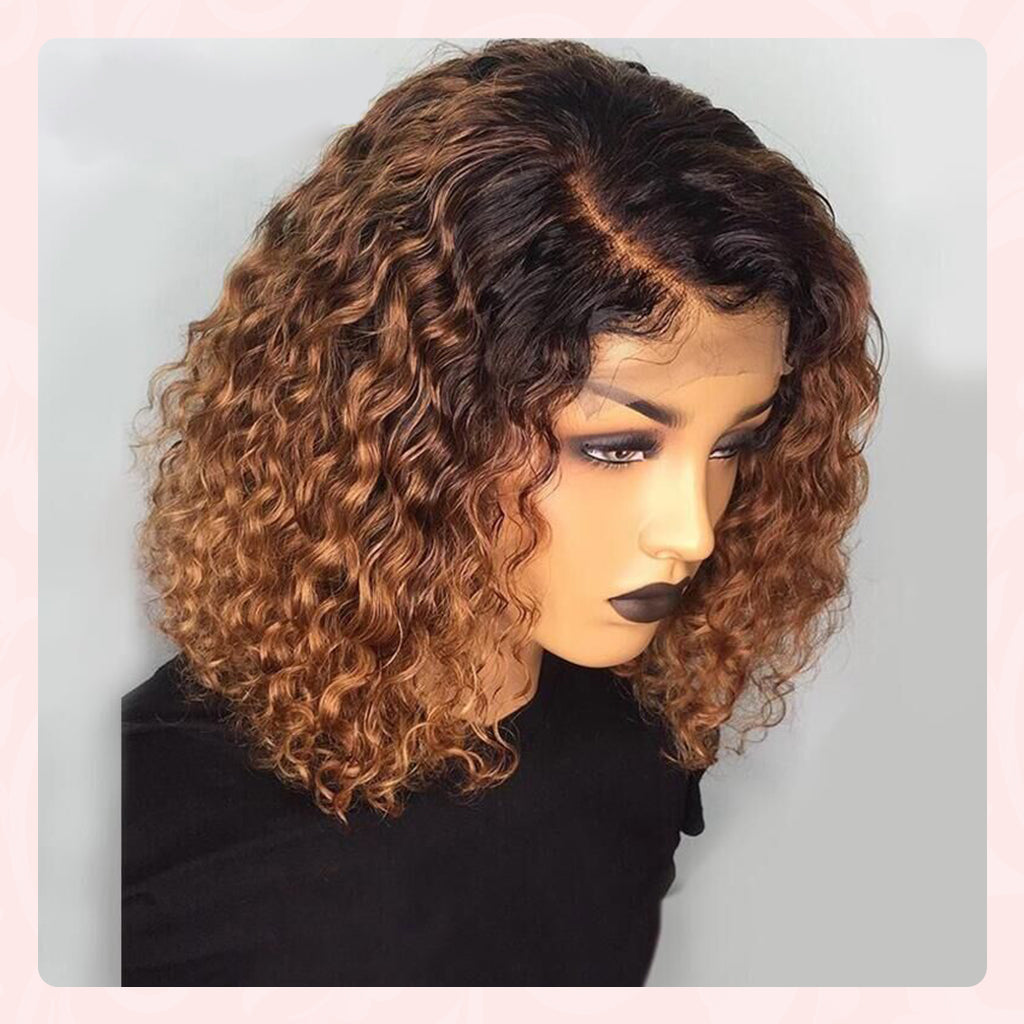 ombre honey blonde bob lace wig