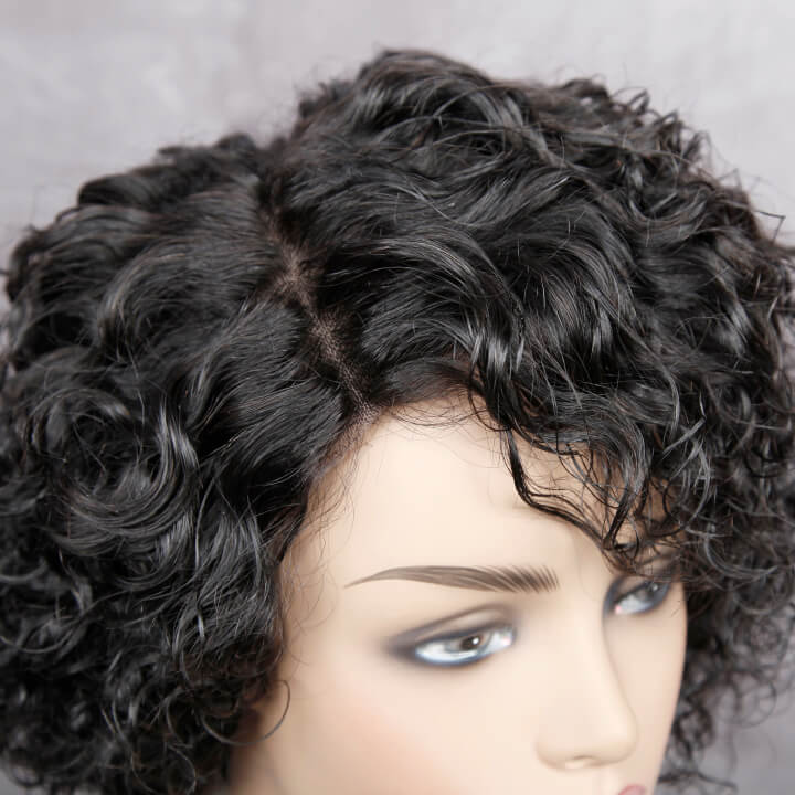 short pixie cut curly lace wigs